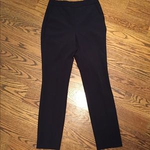 Zara Basic high waist navy slim fit trousers
